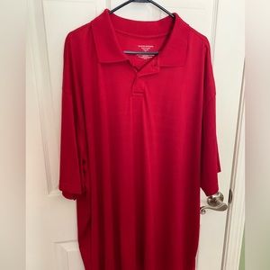 Red performance polo